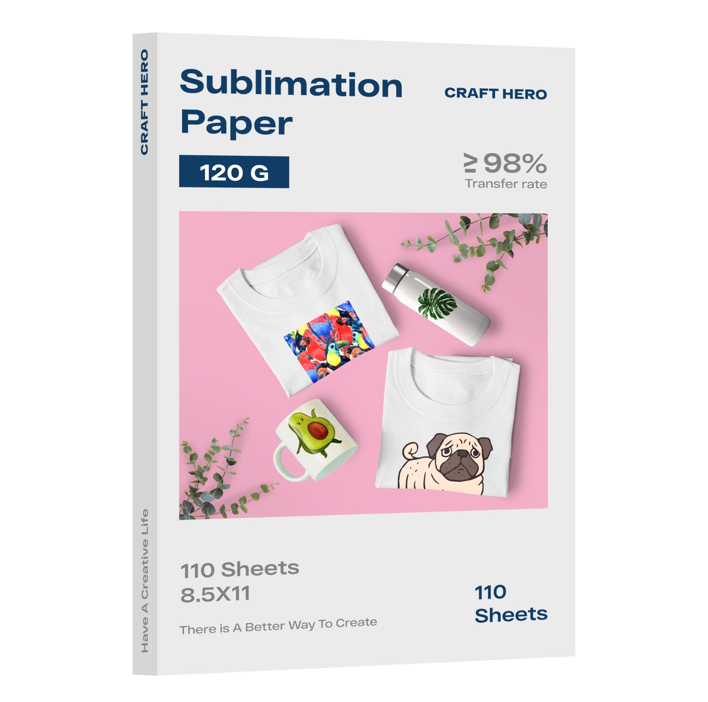 Sublimation Paper 8.5x11 Inch, Work with Sublimation Ink and Inkjet Printers, for Mugs T-Shirts Light Fabric and Other Sublimation Blanks (110 Sheets, 120G) (A-8.5x11)