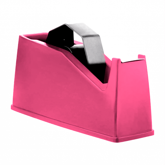 Tape Dispenser, Shrink Tape Dispenser, 6.3 x 2.5 x 3.4 inch Desktop Shrink Tape Dispenser, Holder Suitable for 1-inch and 3-inch core (Pink)